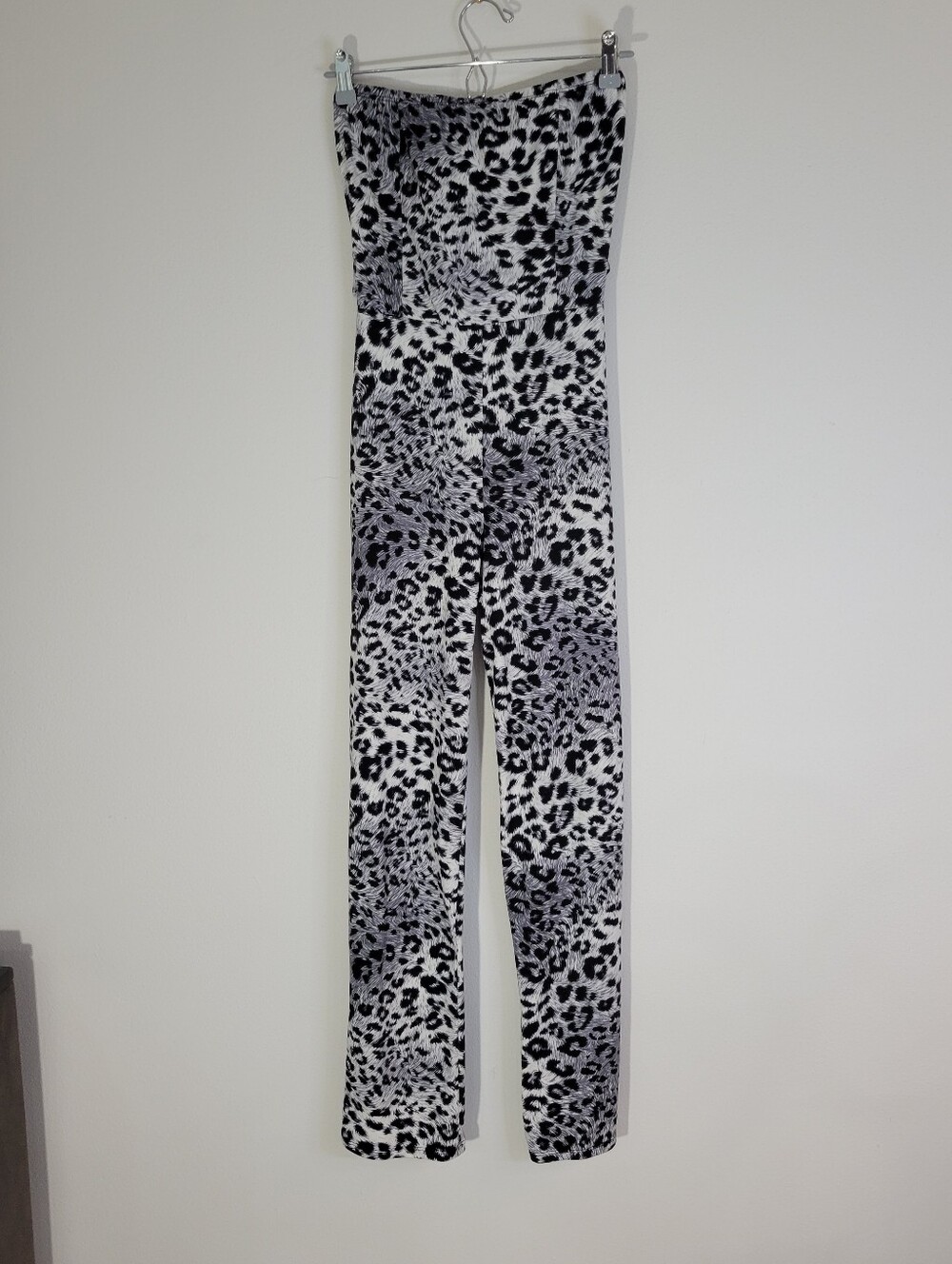 REBEL SUGAR Leopard Print High Waist Wide Leg Women Jumpsuit Pants  Black, White